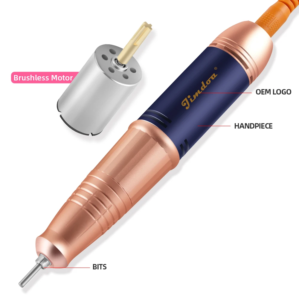 Jimdoa New design 35000RPM high-power professional Rechargeable Portable Nail Drill Machine Nail salons E File