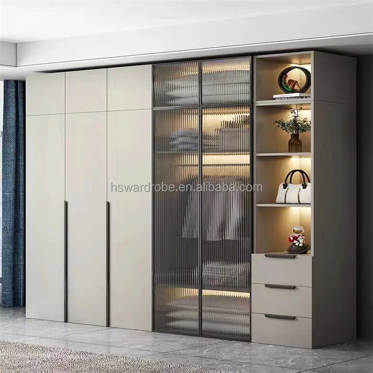 Wholesale Price Simple Glass Wardrobe Designs Modern