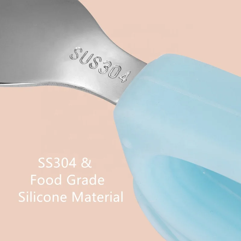 Baby feeding tableware set silicone  spoon silicone baby set Dinnerware Sets food grade silicone BPA FREE for kid