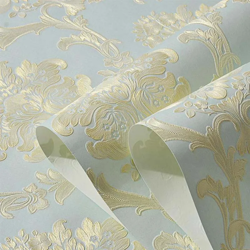 European-style Luxury Non-woven Wallpaper 3d Garden Damascus Living Room TV Background Wallpaper Wall Design