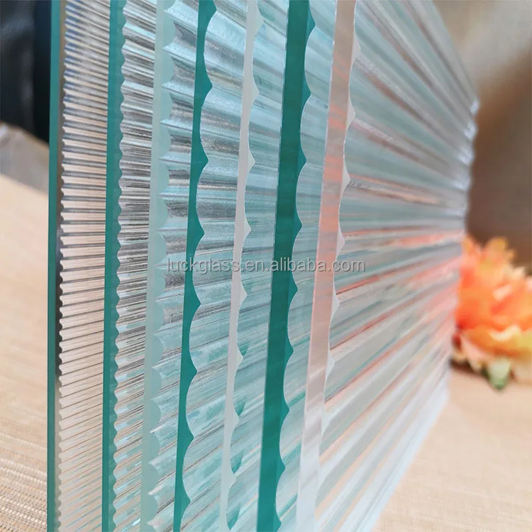 Clear Ultra Clear Moru Fluted Glass 4mm 5mm 6mm 8mm 10mm Reeded Patterned Glass Moru Corrugated Fluted Glass for Partition