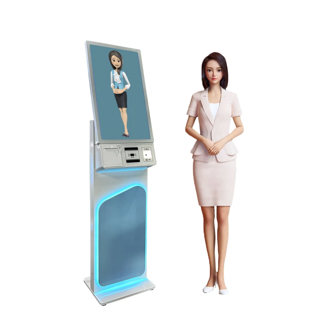 27 inch robot ai artificial intelligence Touch Screen humanoid Digital human with microphone Camera Self service kiosk