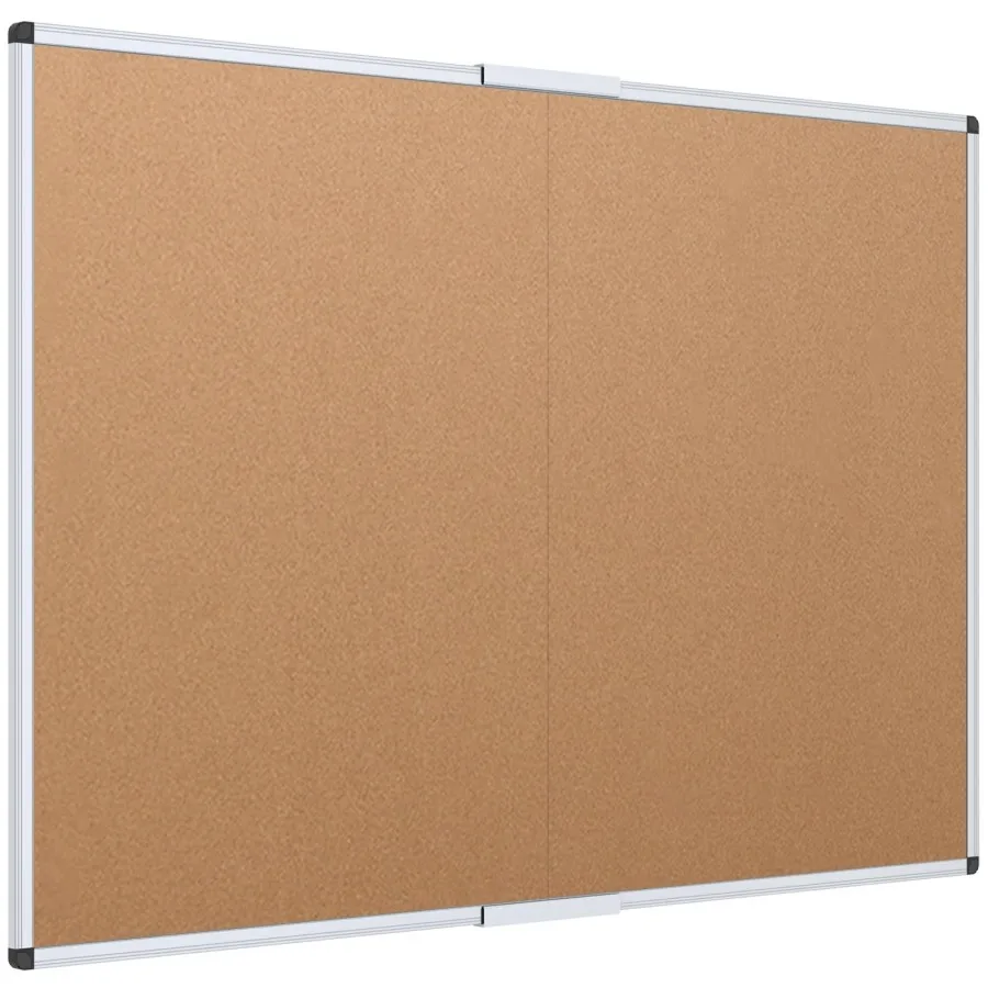 Custom Size Cork Bulletin Board Silver Aluminium Frame Foldable Noticeboard Hanging Pin Board