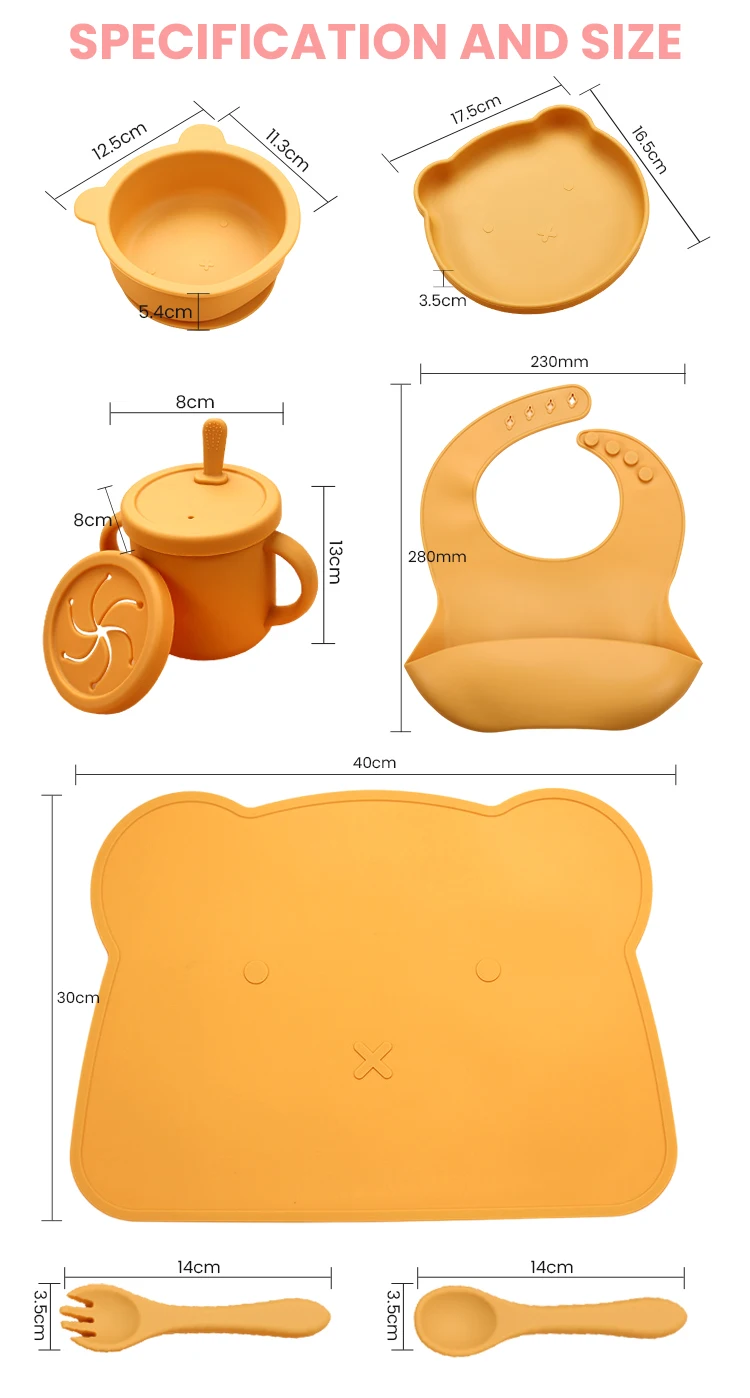 Baby Silicone Feeding Set Suction Animal Bear Shape Lfgb Kmart Jinjing Personalized Baby Custom Silicone Feeding Set