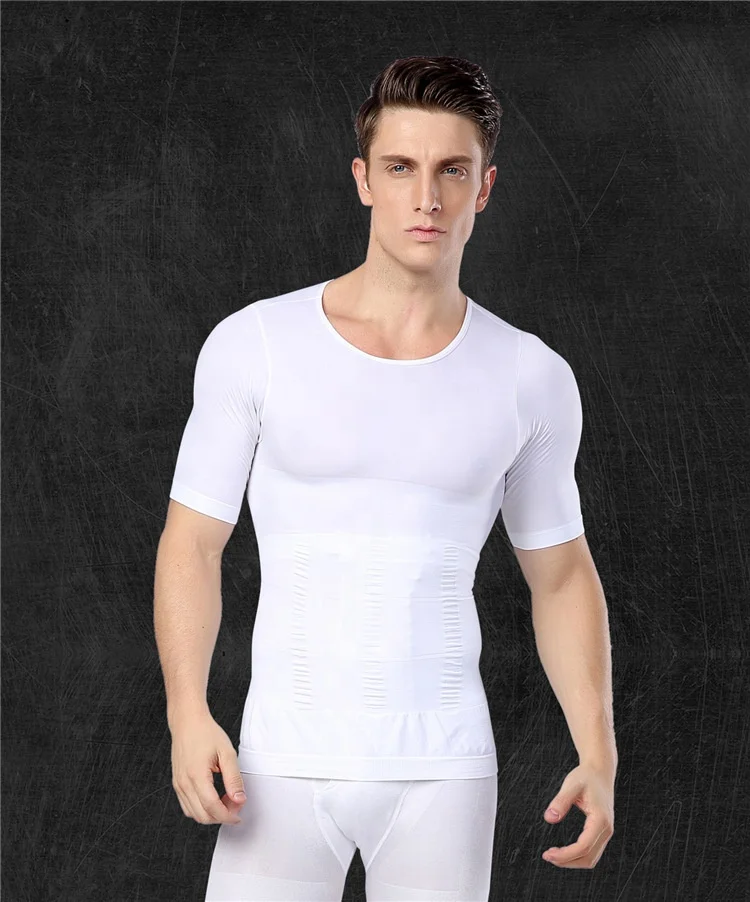 Мужской компрессионный Топ, облегающая футболка с коротким рукавом
