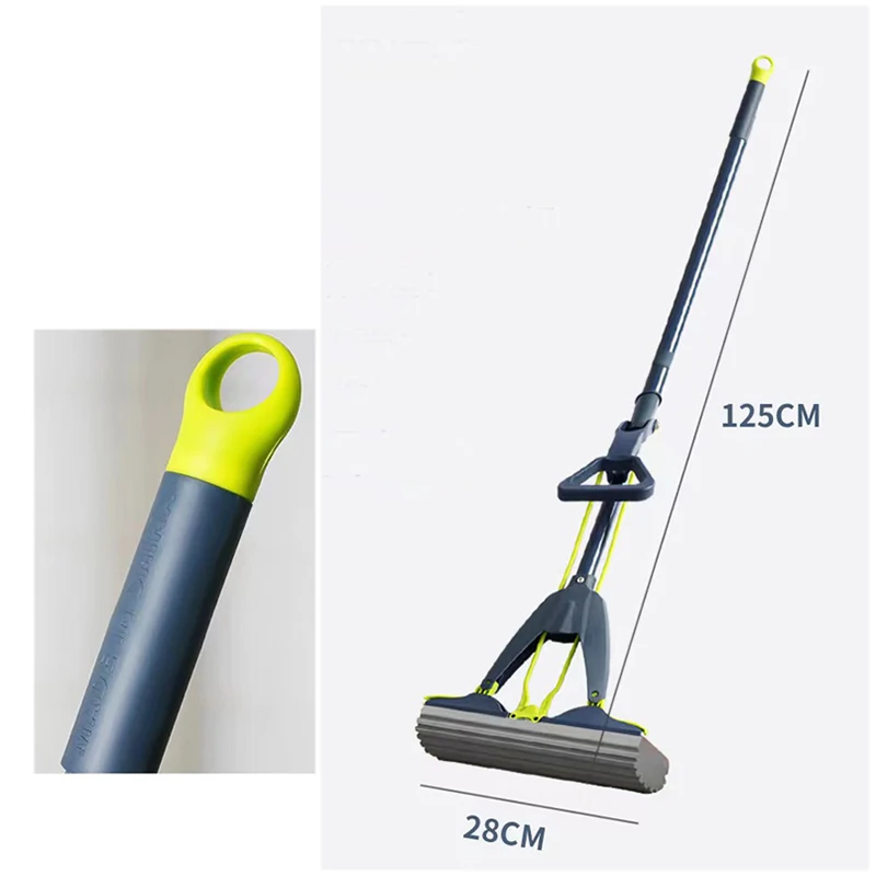 Hoosehold Cleaning Supplies Stainless Pole Self Squeeze Sponge PVA Mop for Floor Cleaning