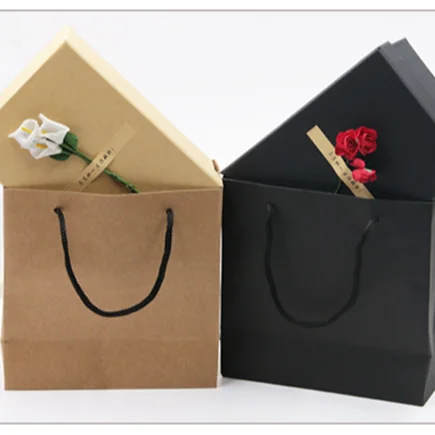 Korean Style Christmas Eve Favour Present Gift Paper Sweet Candy Boxes Packaging With Ribbon Bow