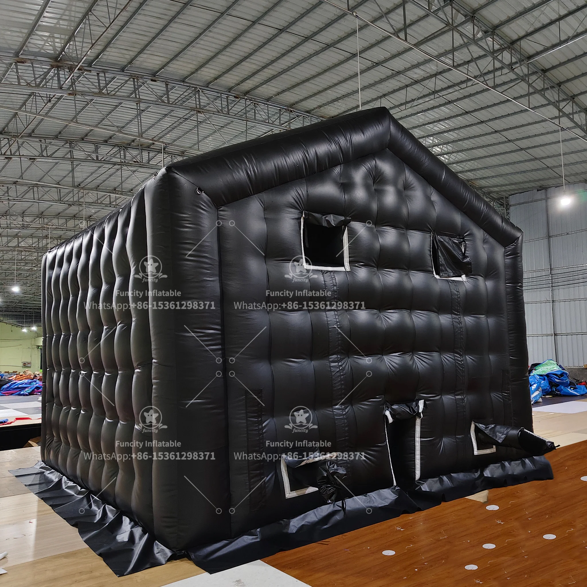 Funcity 18ft Commercial Grade PVC Material Black Mobile Disco Night Club Tent Party Inflatable Nightclub Tent