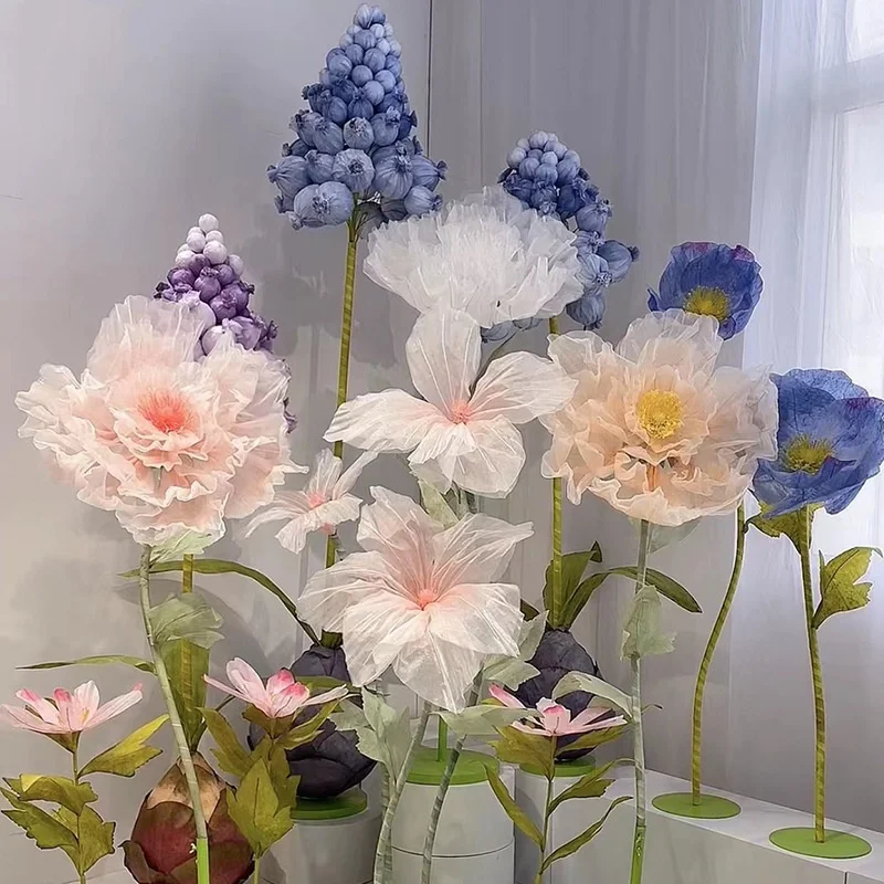 C068 New Giant Flowers for Wedding Decoration Wedding Electric Opening and Closing Flowers Multiple Models and Colors Available