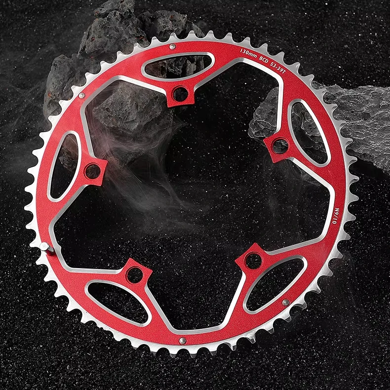 BMX 39-53T 9 10 11 Speed Double Speed Chainring For Road Bike Chainwheel Anode BCD 130 Chain Wheel Litepro