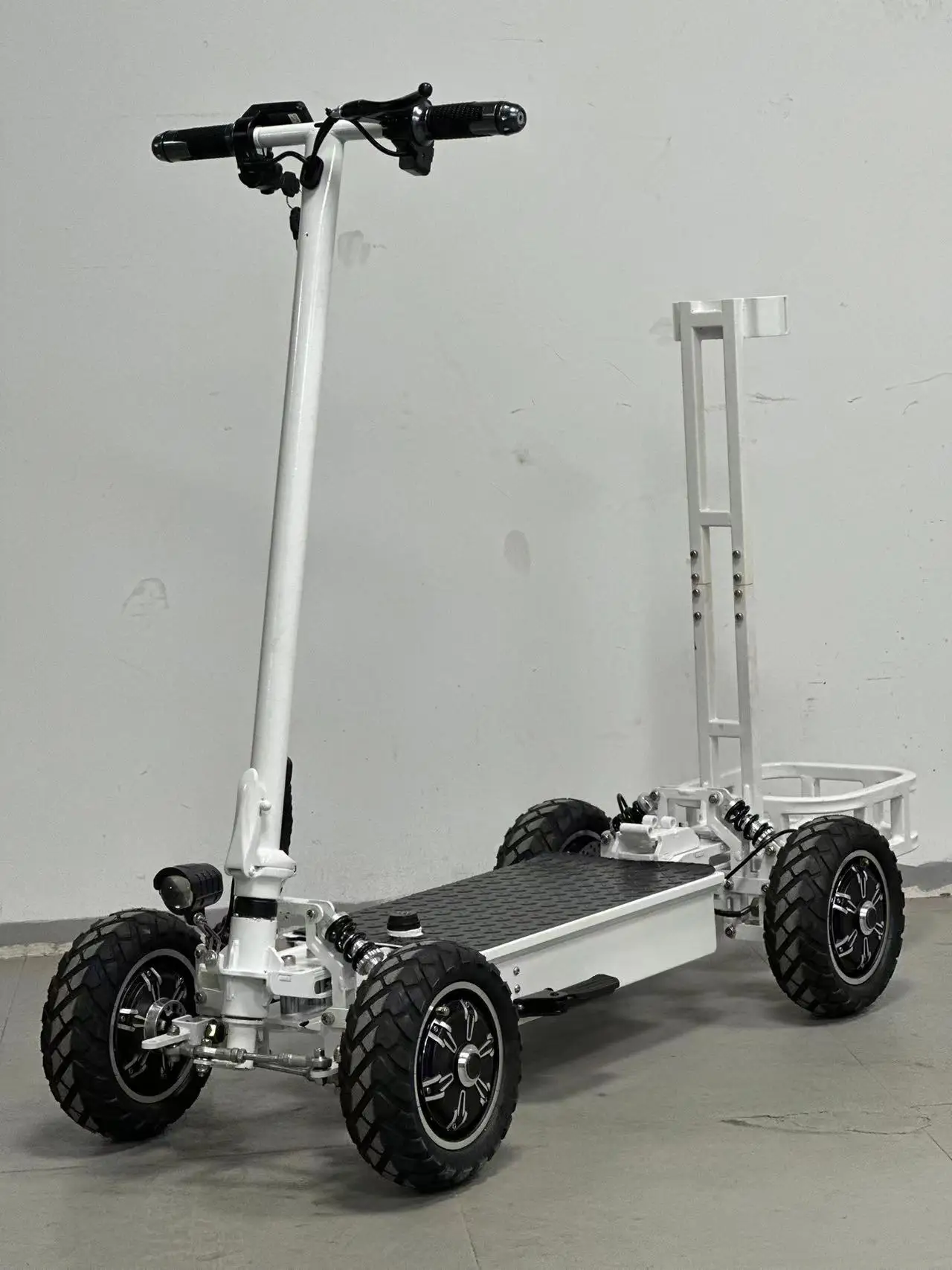 Dual Motor 2*1000W Electric Scooter Electric Vehicle Golf Cart Rear Tray 4 wheel Rear Trailer Trolley For Sale