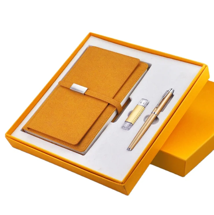 Business Promotional Custom Leather Diary Gift Sets Planner Notebook Leather Notebook With Pen
