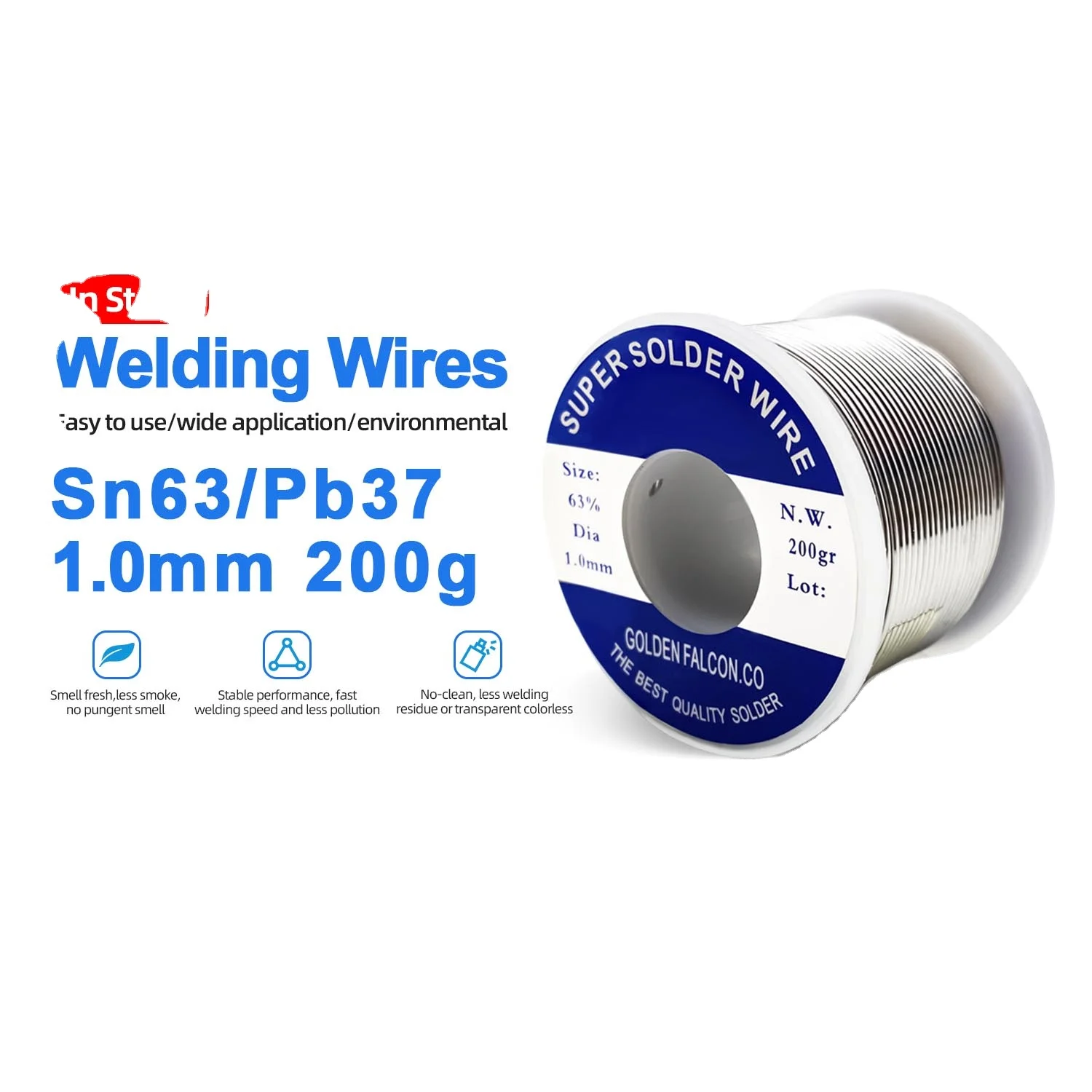 Hot Sale Tin Soldering Wire Rosin activated Core Solder Wire 63/37  1.0mm tin wire 200g welding