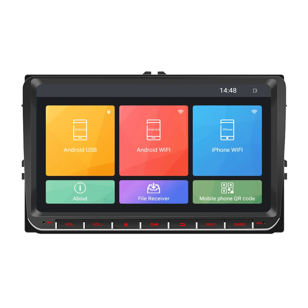 Android 12 9 Inch  Double Din GPS WiFi Head Unit Car Radio Stereo For VW