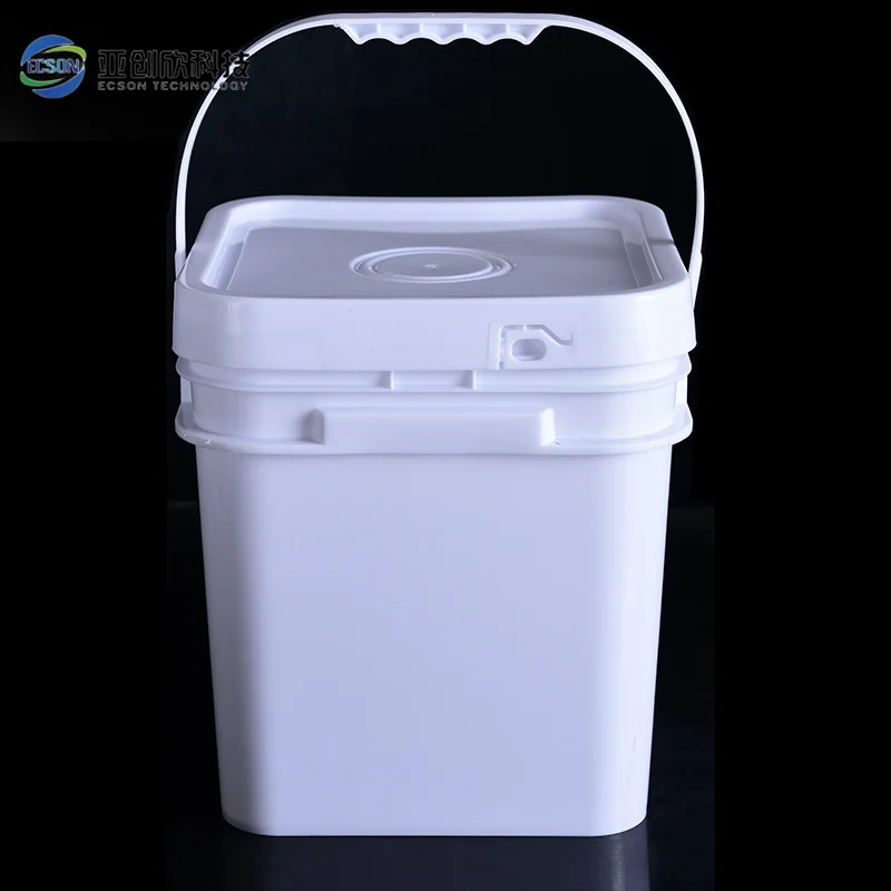 Square Thick Food-Grade Plastic Bucket Molded Latex Paint Packaging Barrel with Excellent Coating Properties