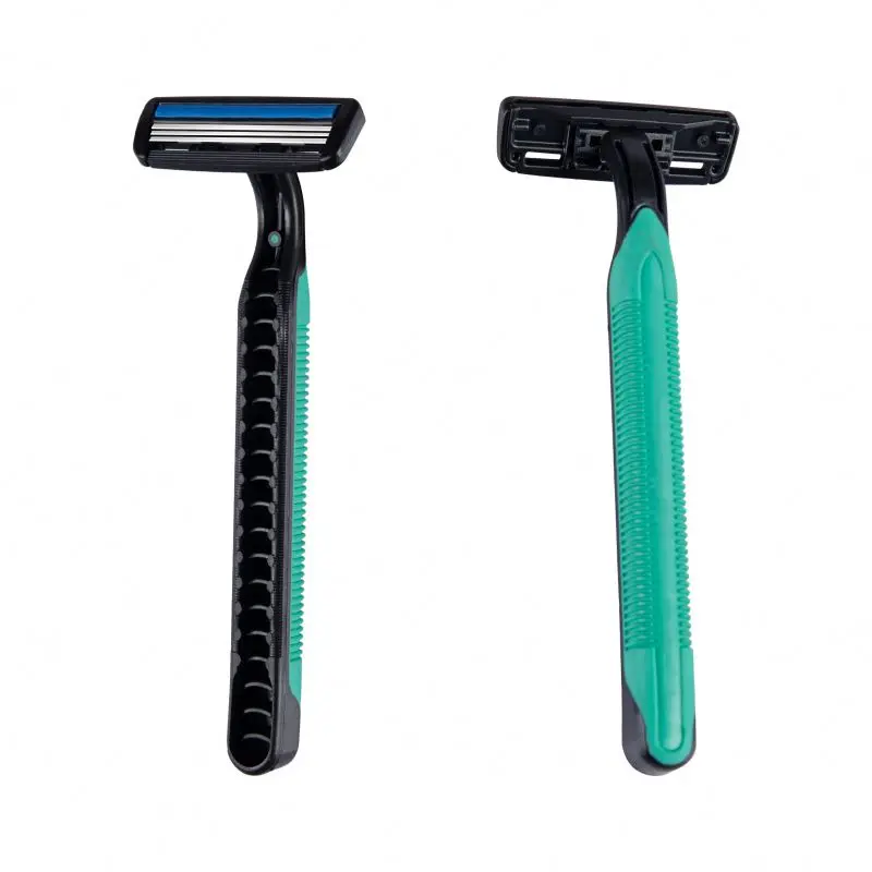 Sweden stainless steel Three Blades Factory Supply Fixed Head Excellent Control disposable barber razor