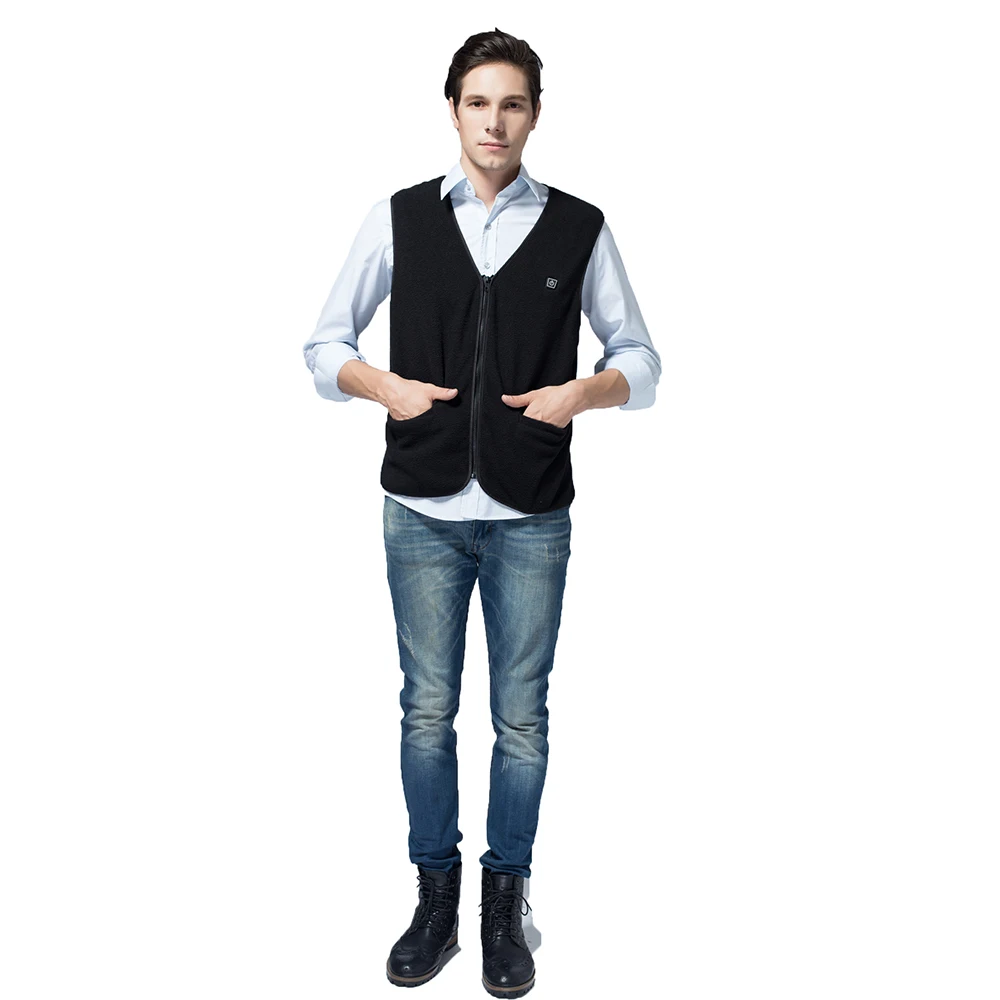 Новый дизайн 2021, ветрозащитный мужской зимний тепловой жилет с подогревом и литий-ионной перезаряжаемой батареей 7,4 В