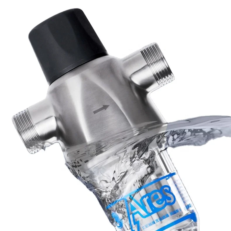 Household Faucet Water Filter Backwash Spin Down Sediment Water Pre-filtration Stainless steel 40 Micron