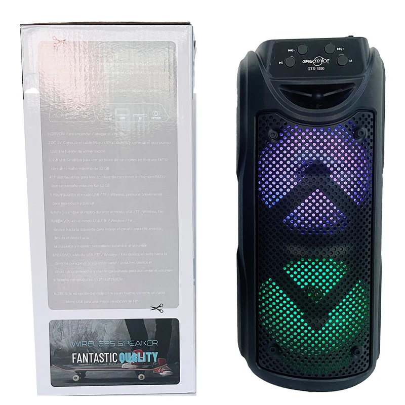 GTS-1550 Kts Beach Woofer Vintages Outdoor Portability Wireless Subwoofer Audio Boombox Speaker Portable Radio