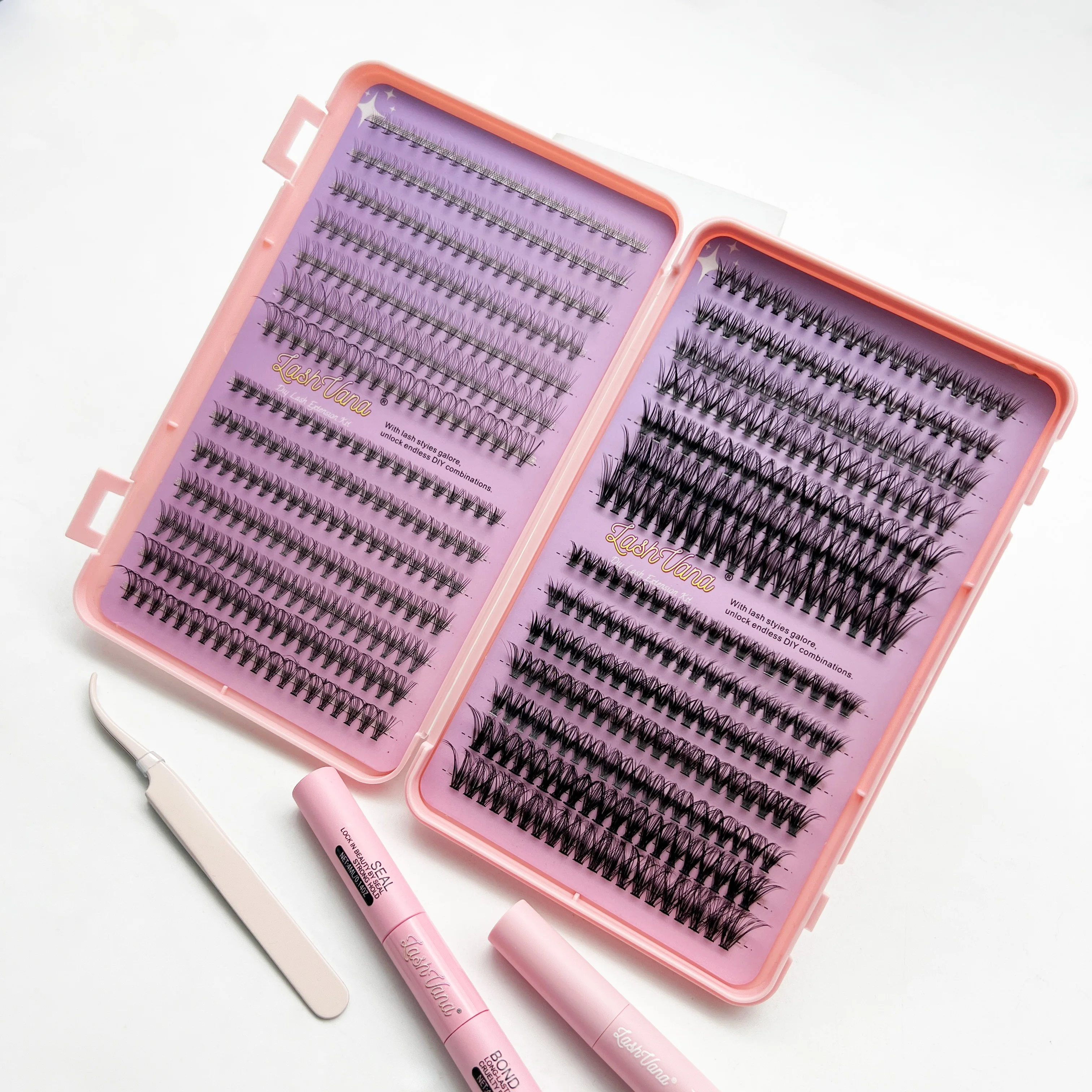 D Curling Extensions Individual Clusters Fluffy Soft and Light DIY Segmented Lashes 0.07 D 9-16mm Cluster Lash