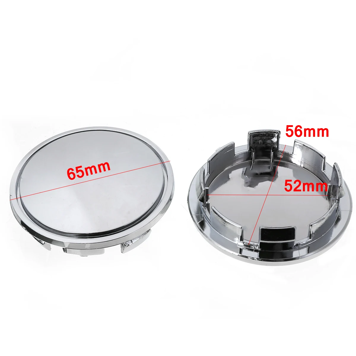4pcs 65mm Universal Plastic Car Wheel Center Hub for Cap Cover Silver No Logo