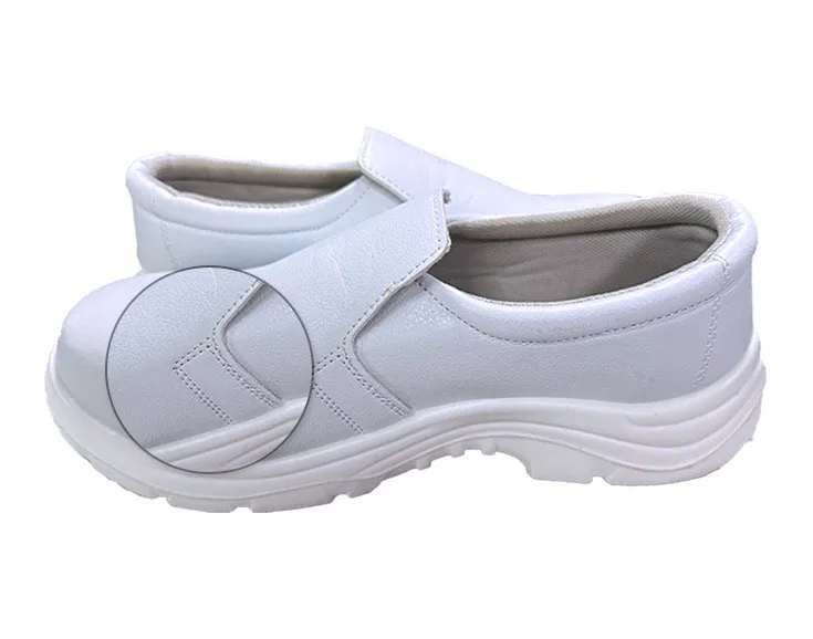 Clean room footwear slip resistant white ESD anti-static safety shoes with steel toe