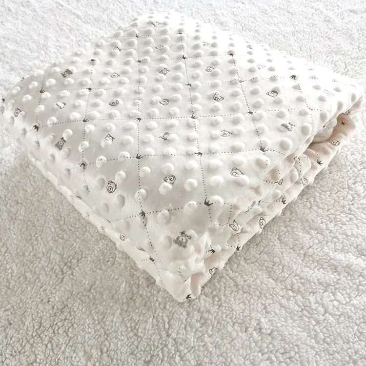 2022 new arrival Super Soft Custom Printing Newborn Baby Swaddle Coral Fleece Micro 3D Pom Mink Dot Baby Blanket