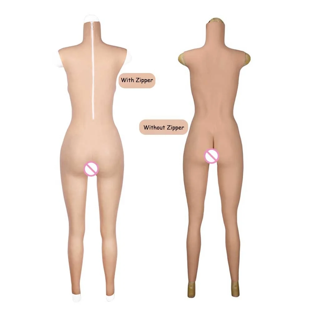 Pussy silicone bodysuit drag queen silicone vagina for transgender shemale crossdresser sexy cosplay breast form