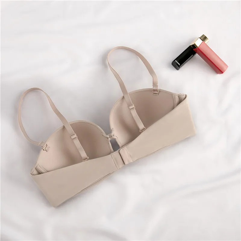 One-piece Push-up Soft Breathable Cups Convertible Straps Bras Non-slip Invisible Soft Underwire Bras Women Romantic Adults
