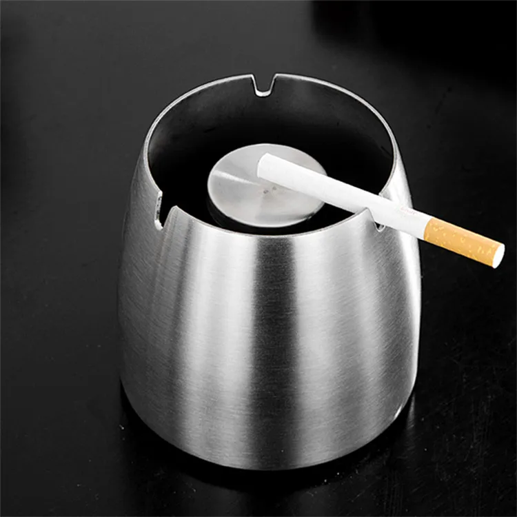 
Creative Stainless Steel Drop Resistant Ashtrays Desk Ash Storage 