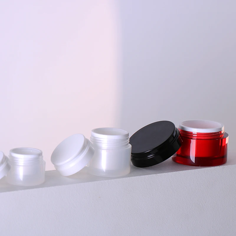 3g 15g 30g empty 2oz plastic packaging jar red/white custom nail glue pot containers for body butter