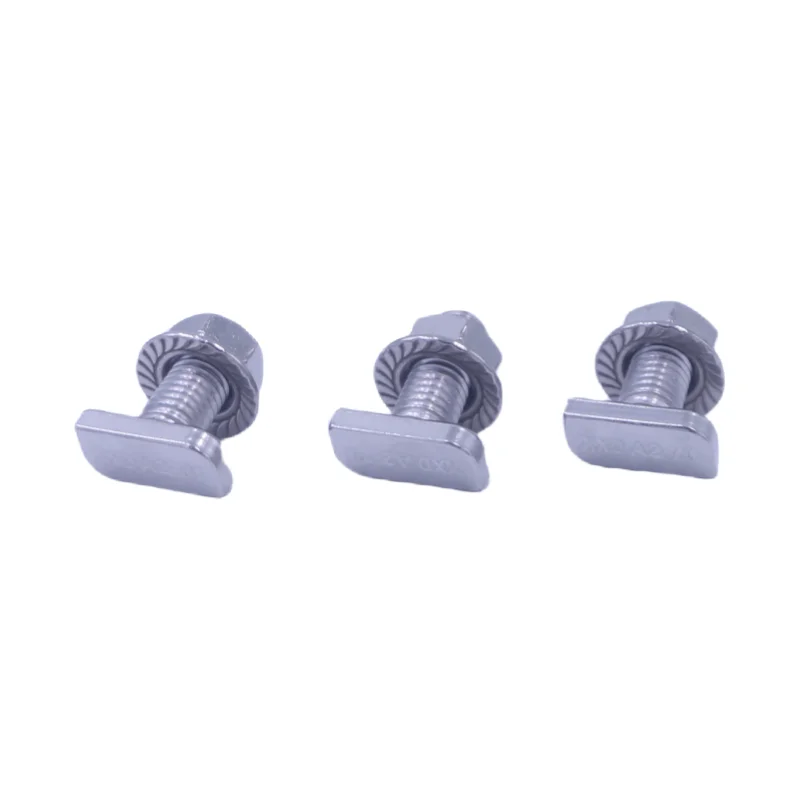Custom t-head bolt m6 m8 m10 m12 solar welded square screw t head type slot bolt stainless steel 304 t hammer head bolt