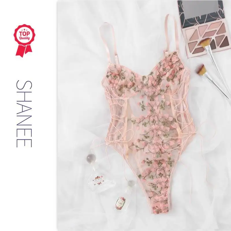 
SHANEE 2021 Wholesale TOP Quality Fashion Women Floral Lace Sexy Lingerie Underwear Mesh Bodysuit SL2102006-SLT-QS 
