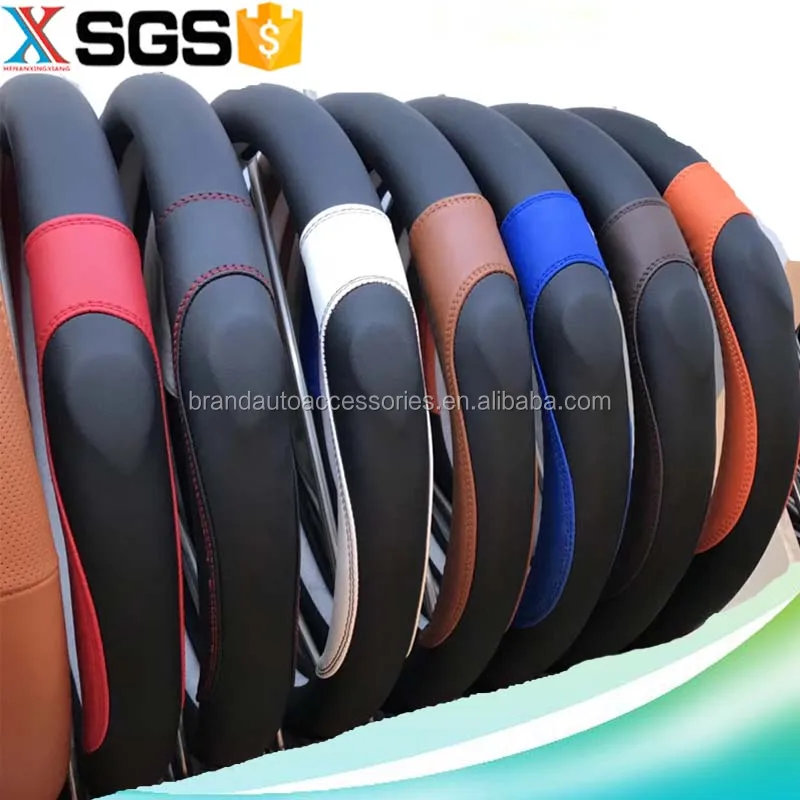 Wholesale Anti-slip car leather steering wheel cover in multi color