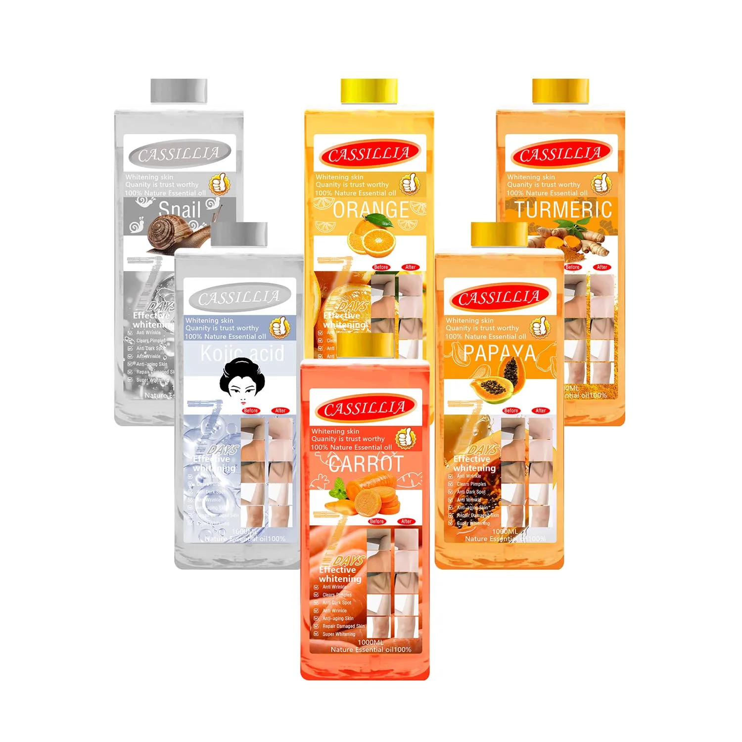 Nature Essential Oil 100% Glowing Super Whitening Skin Anti-aging Dark Spot Removal Face&Body Lightening Massage Oil