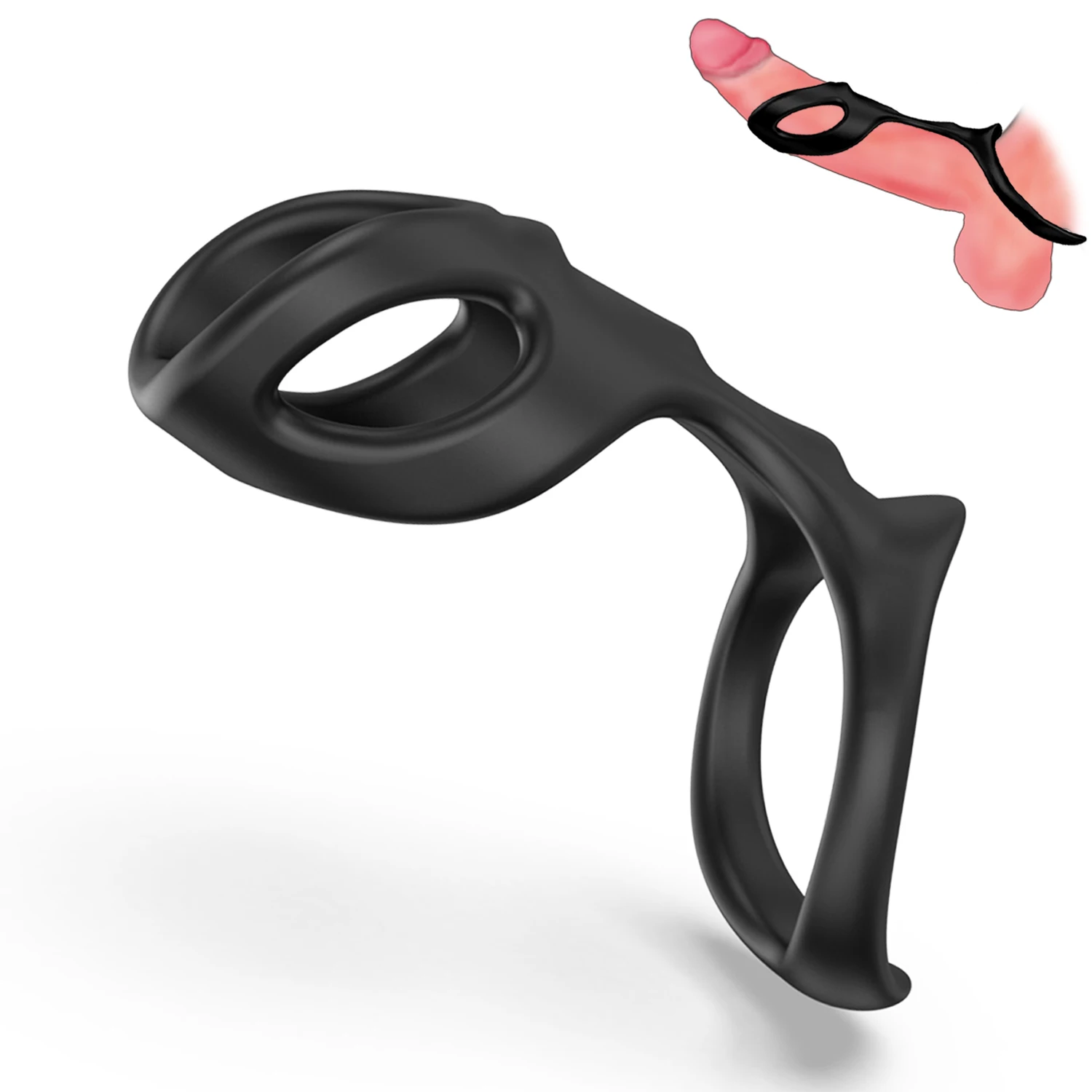 SAMEYO Sex Toy sexy man silicon penis sleeve rubber thorn cock ring spike condom