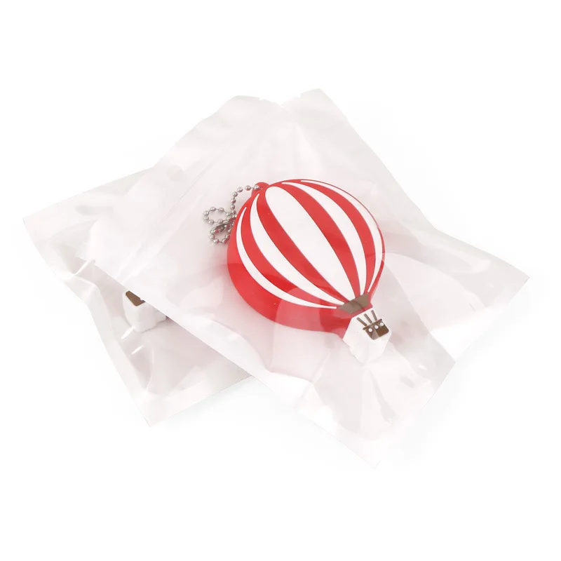 Custom Mini Keyring Retractable Waist Ruler Portable PVC Logo Keychain Tape Measure Carabiner Fire Balloon Shape Tape Measure
