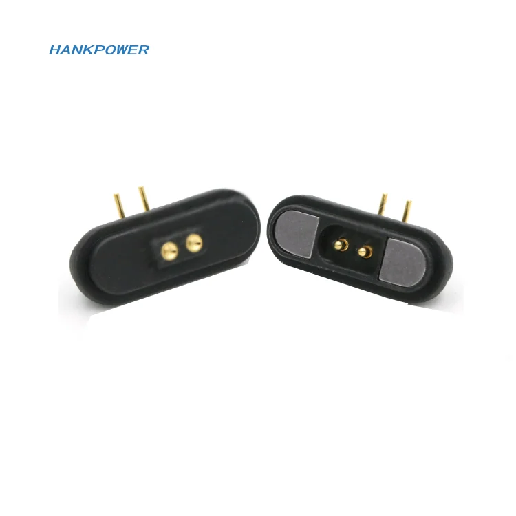 Right Angle Charging 2 pin gold plated pogo pin magnetic electronic connector for pcb