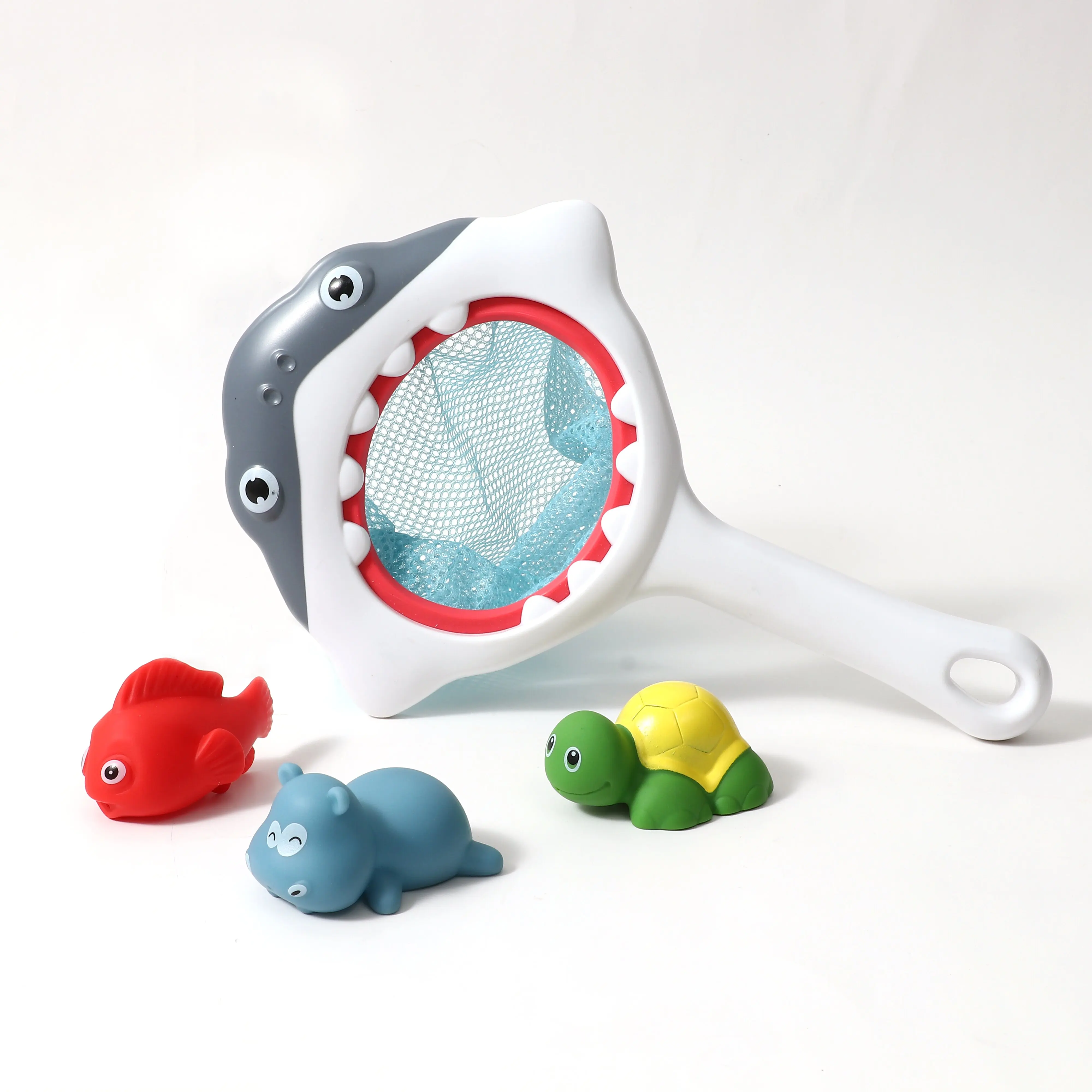 Baby Bath Toy Fishing Floating Animal Squirts Toys Games Fish Net Game Bathtub Bathroom Pool Toy
