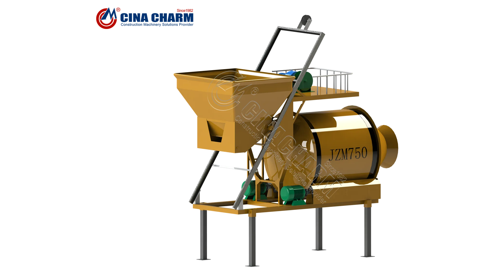 Ultra cost effective High productivity commercial concrete mixers JZM350/750 Used for making raw materials automatic unloading