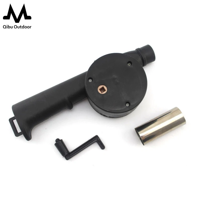 Qibu Outdoor Hand-cranked Combustion Fan Blower Handle Speed Control Manual Barbecue Picnic Camping Stove Fire Tool Accessories