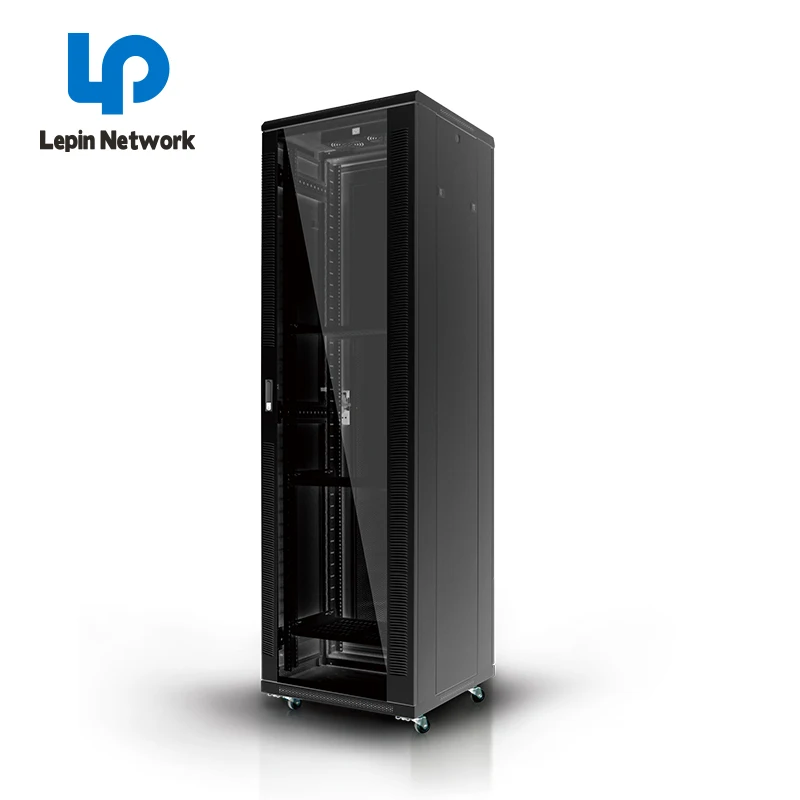 ningbo lepin china factory glass door 24u 42u maximum load bearing 600kgs 1000kgs 1200kgs CAC server rack data center cabinet
