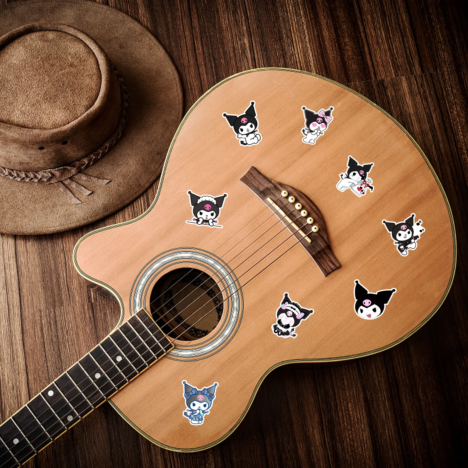 50Pcs Cute Cartoon kuromi and Melody Kawaii Girl Decorative Stickers For Car Bottle Wall Vinyl Kid Anime Sticker