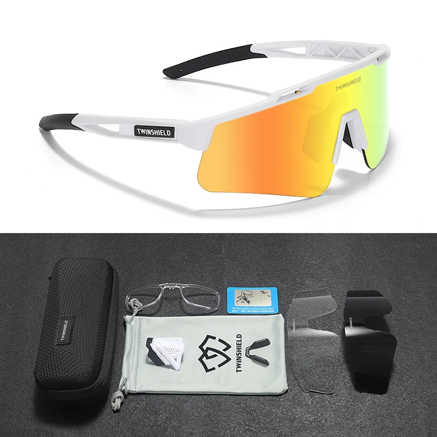 Hot Selling Twinshield Brand Sunglasses Outdoor Extreme Men Sport Glasses UV400 Riding Fishing Cycling Sun Glasses