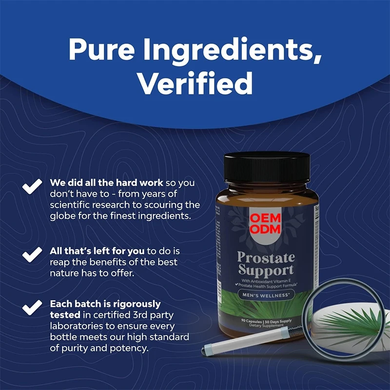 90 Capsules Advanced  Herbal Prostate Health Supplements for Men with Beta Sitosterol Selenium Pygeum and Saw Palmetto