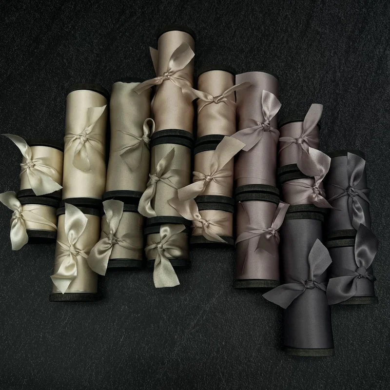 1.5 inches christmas silky cut edge silk ribbon 100% pure for gift wrapping