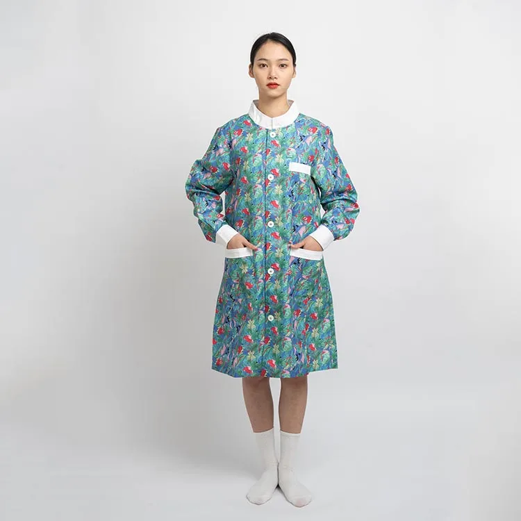 High Print Surgical Uniforms Pharmacy Hospital Nurse Scrubs Tops Breathable Beauty Salon Dentistry Pet Doctor Overalls
