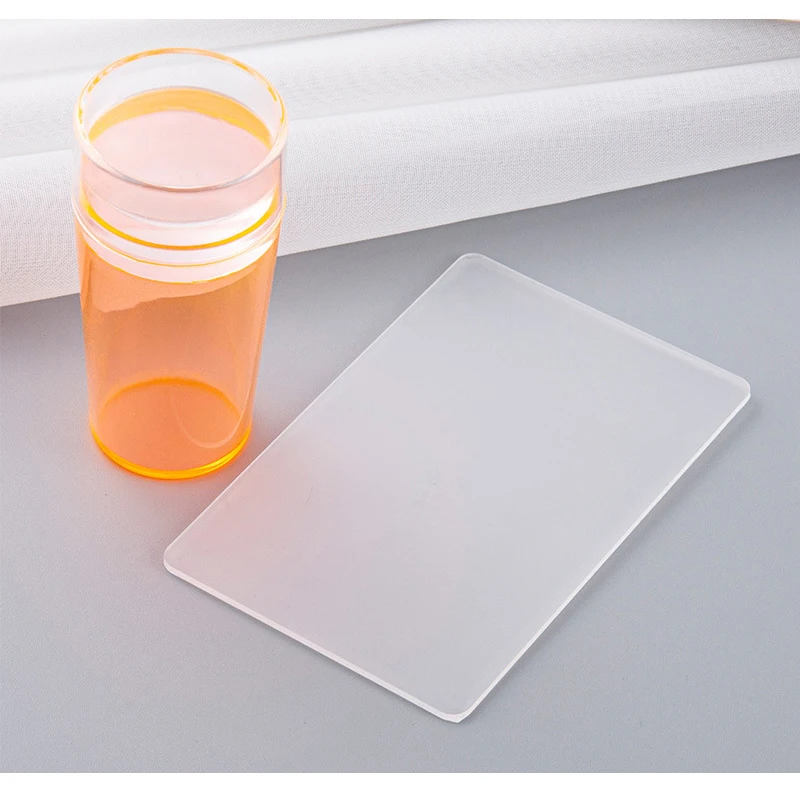 Hot Sell Silicone Color French Nail Art Stamping Kit For Manicure Plate Stamp Polish Stencil Template Seal Stamper Scraper Pink