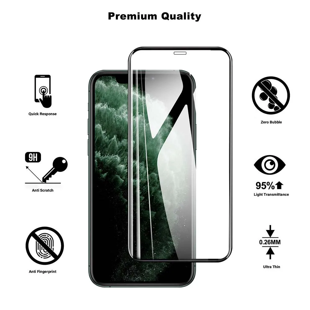  Взрывозащищенный 10D протектор экрана закаленное стекло для iPhone 8 plus XR XS MAX 9H полный клей защитная