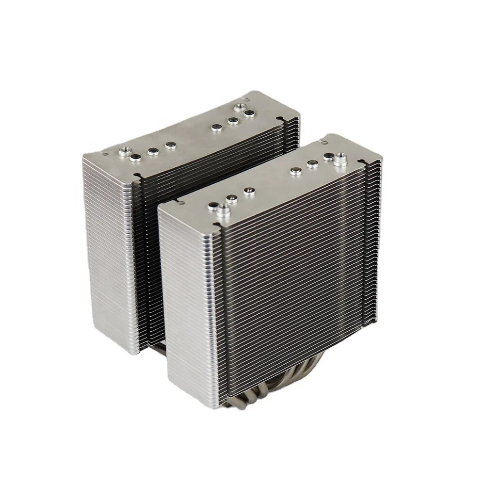 Heat Sink CPU 6 Heat Pipe Heat Radiatorheat Sink Dual Zipper Fin Heatsink CPU China Manufacture 120 Mm Silver Aluminum Square